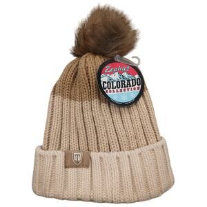 NWT ZEPHYR COLORADO COLLECTION FLEECE LINED WINTER POM POM BEANIE HAT NEUTRAL